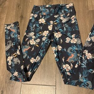 The Upside Black and Blue Floral Leggings